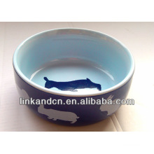 Haonai thick high quality ceramic glazed pet bowl